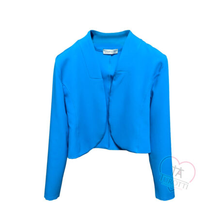 giacca donna corta celeste azzurra