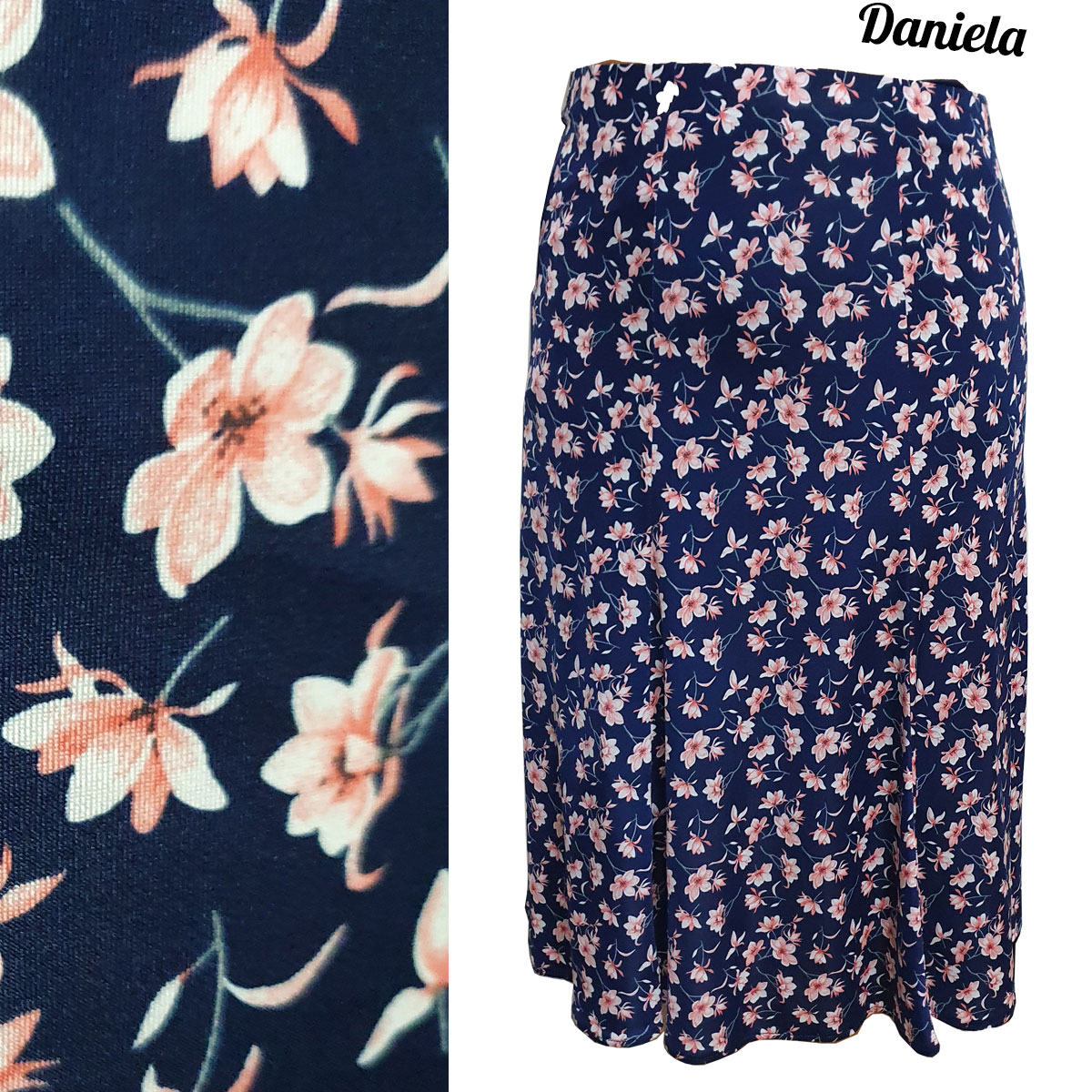 Gonna con fiori svasata art Daniela modello 30060 dis 1 Look - immagine 4