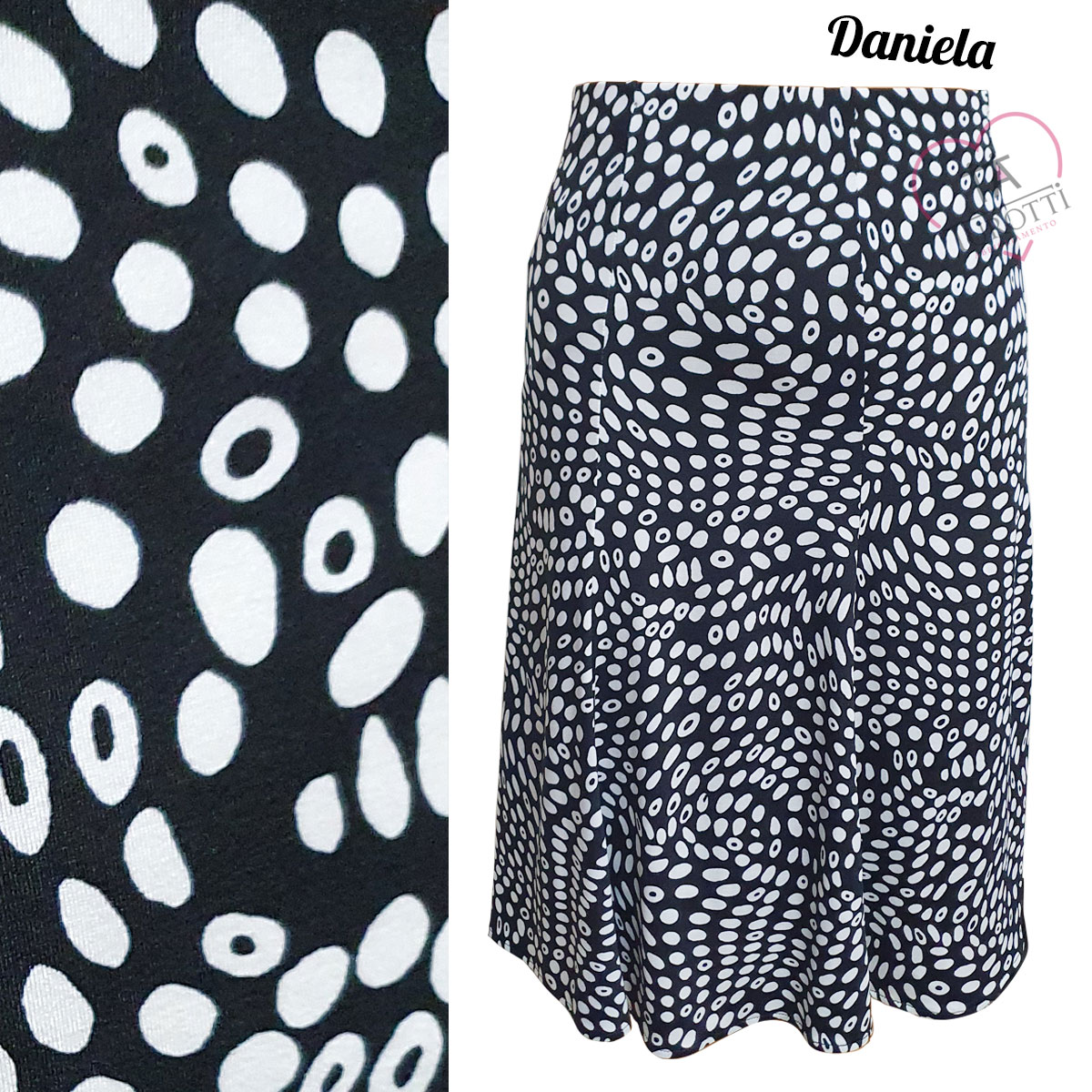 Gonna con fiori svasata art Daniela modello 30060 dis 1 Look - immagine 2