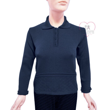 Polo donna manica lunga misto cotone art 1324 A&S verde - immagine 2