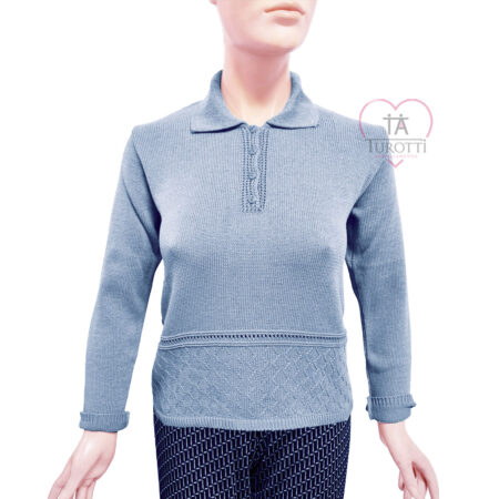 Polo donna manica lunga misto cotone art 1324 A&S verde - immagine 3