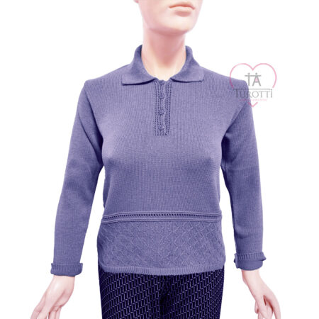 Polo donna manica lunga misto cotone art 1324 A&S verde - immagine 5