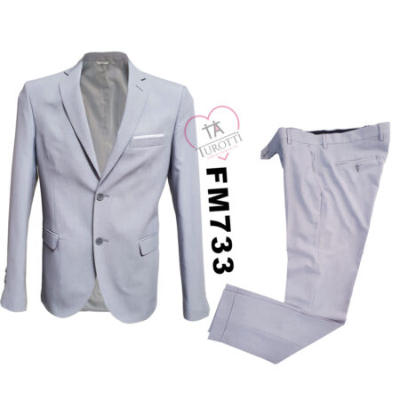 Abito uomo giacca pantalone FM733 FB Fashion variante grigio chiaro - immagine 2