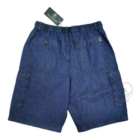 Bermuda Jeans uomo Marea2 Denim-01 SEA BARRIER  modello cargo tasconi - immagine 4