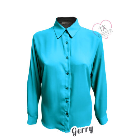 Camicia manica lunga donna  art Gerry Gocce di Elena tinta unita vari colori - immagine 4
