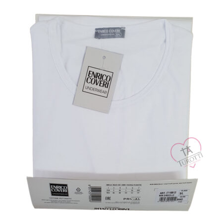 Enrico Coveri Underwear Girocollo cotone pettinato  art ET1100 bianco - immagine 2