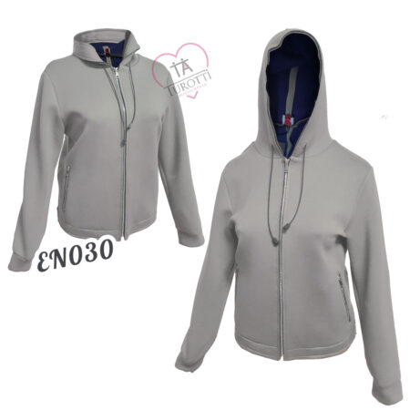 Giacca Donna con cappuccio non staccabile zip art EN030 Interno3 nr 8 beige panna