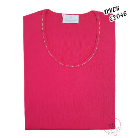 T-shirt Donna Over girocollo Perlarara  art E2046 con perline  sullo scollo colori assortiti - immagine 6