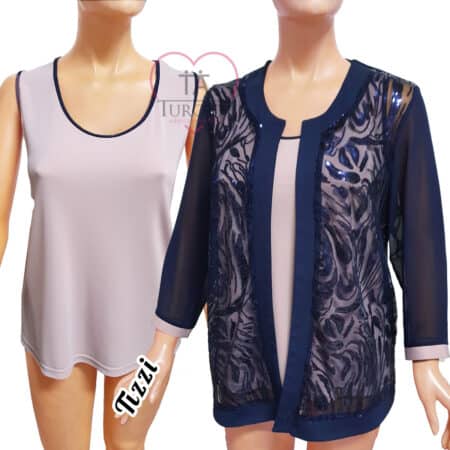 Twinset canotta cardigan aperto da  Donna art Tizzi  J. Jane var blu