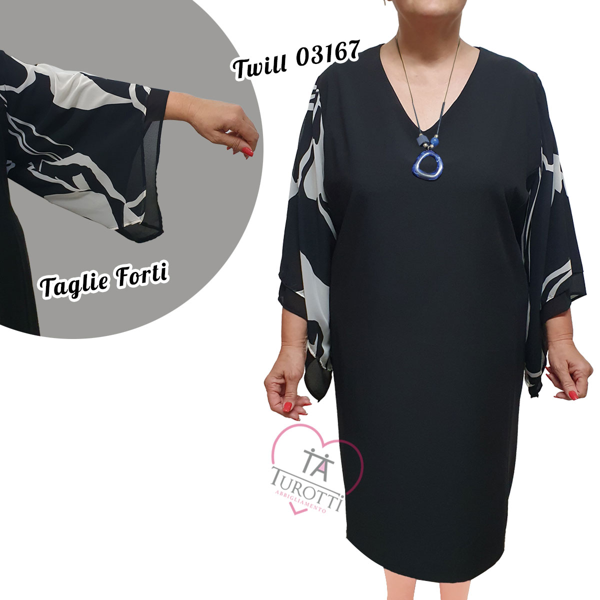 Abito Tubino Taglie Forti Donna Lady XL - Turotti Abbigliamento