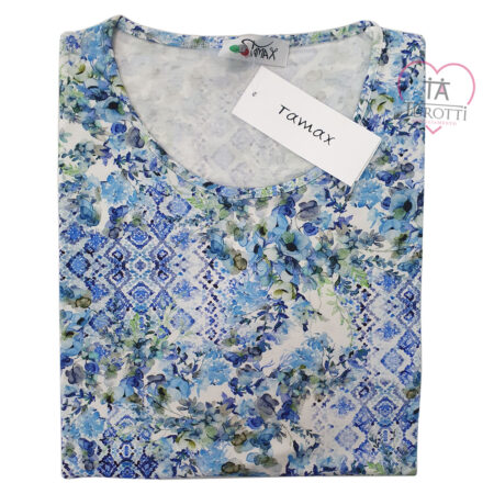 T-Shirt Over Donna misto viscosa fantasia multicolor art 2365/D Over Tamax - immagine 5
