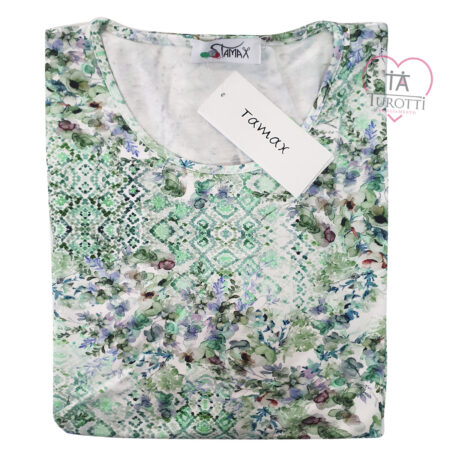 T-Shirt Over Donna misto viscosa fantasia multicolor art 2365/D Over Tamax - immagine 3