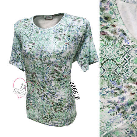 T-Shirt Over Donna misto viscosa fantasia multicolor art 2365/D Over Tamax - immagine 4