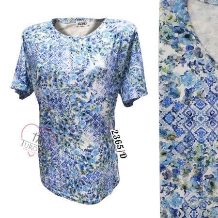 T-Shirt Over Donna misto viscosa fantasia multicolor art 2365/D Over Tamax - immagine 6