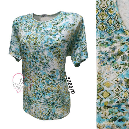 T-Shirt Over Donna misto viscosa fantasia multicolor art 2365/D Over Tamax - immagine 7