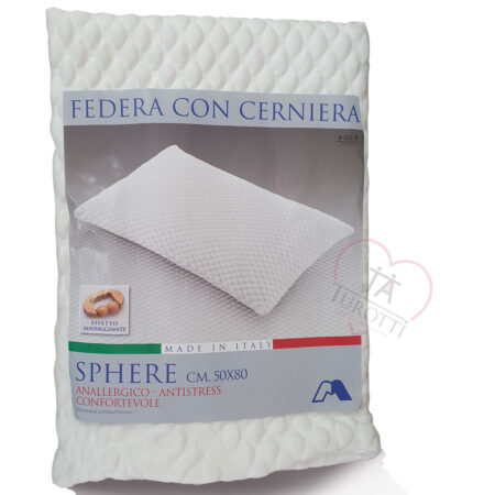 Federe con cerniera antistress anallergico in cotone 50x80 cm Sphere