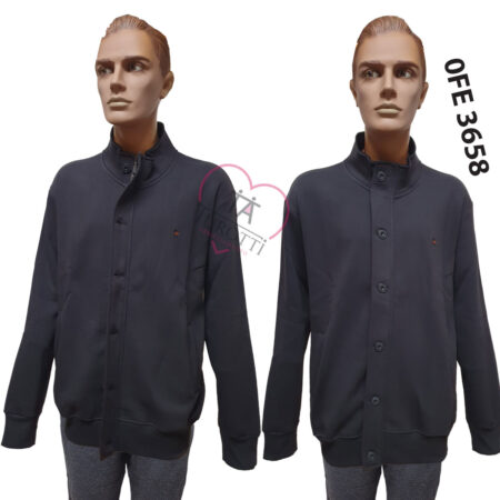 Coveri Moving  Felpa Giubbino OFE3658 uomo zip e bottoni taglia over - immagine 3