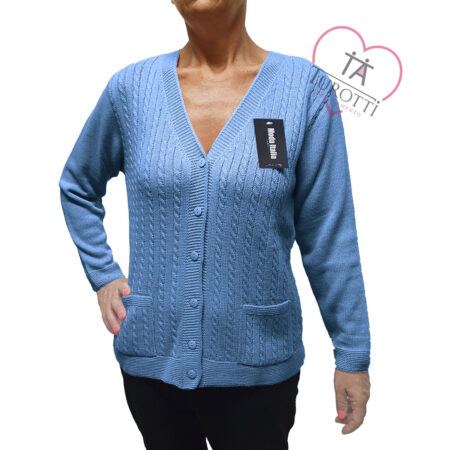 Cardigan misto lana donna scollo a V aperto art 24028  vari colori Moda Italia Carpi - immagine 2