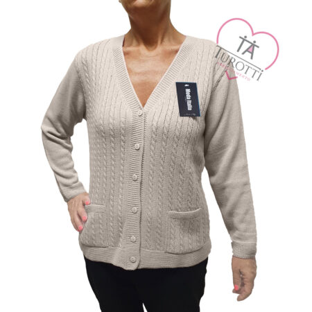 Cardigan misto lana donna scollo a V aperto art 24028  vari colori Moda Italia Carpi - immagine 3