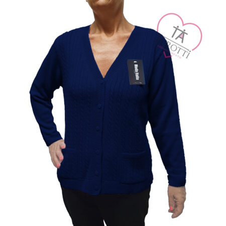 Cardigan misto lana donna scollo a V aperto art 24028  vari colori Moda Italia Carpi - immagine 5