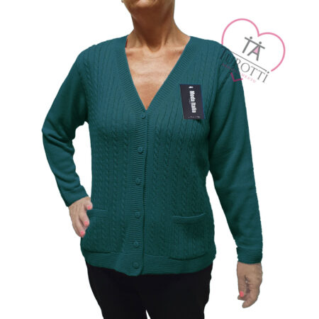 Cardigan misto lana donna scollo a V aperto art 24028  vari colori Moda Italia Carpi - immagine 6