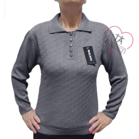 Polo donna misto lana scollo art 24263  vari colori Moda Italia Carpi - immagine 3