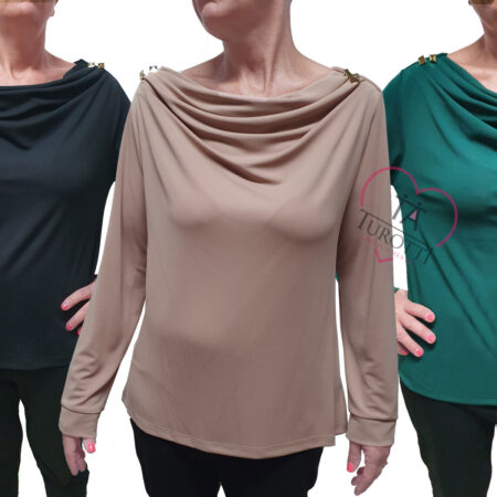 Maglia Donna manica lunga Clara B Couture art 09703 tinta unita