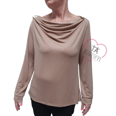 Maglia Donna manica lunga Clara B Couture art 09703 tinta unita - immagine 2