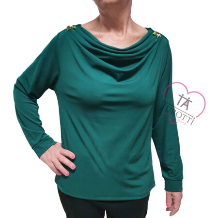 Maglia Donna manica lunga Clara B Couture art 09703 tinta unita - immagine 3