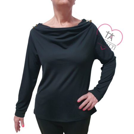 Maglia Donna manica lunga Clara B Couture art 09703 tinta unita - immagine 4