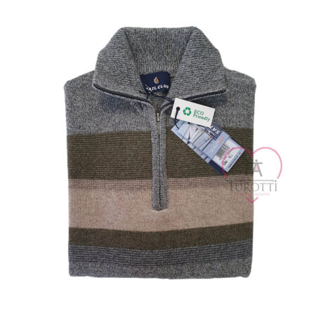 Maglione di Lana collo a Camionista con zip Uomo Sail Club SC961 - immagine 2