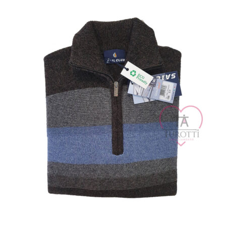 Maglione di Lana collo a Camionista con zip Uomo Sail Club SC961 - immagine 3