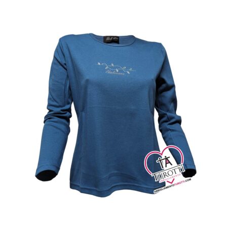 Maglia da donna color avio maniche lunghe