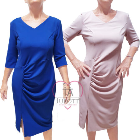Rinascimento Curvy Abito tubino CFC 0115658 con arricciatura davanti - immagine 5