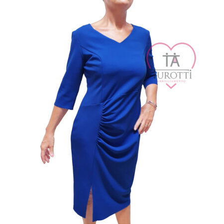 Rinascimento Curvy Abito tubino CFC 0115658 con arricciatura davanti - immagine 3