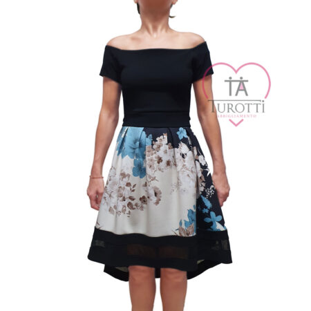 Rinascimento Abito Donna fiori manica scesa corpino tinta unita  CFC0115563  magenta - immagine 4