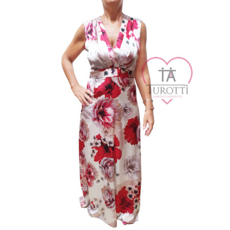 Rinascimento Abito lungo Donna spalla larga fiori CFC0115300