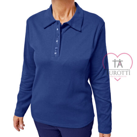 Polo  donna  manica lunga  BLU con brillantini ART 1048 vari colori - immagine 8