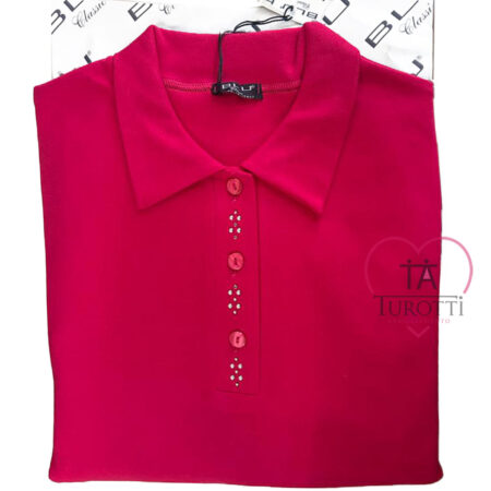 Polo  donna  manica lunga  BLU con brillantini ART 1048 vari colori - immagine 4