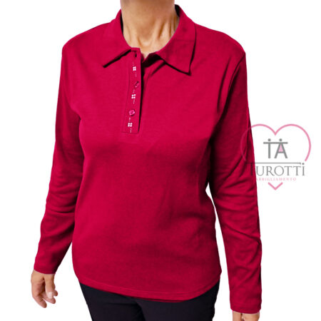 Polo  donna  manica lunga  BLU con brillantini ART 1048 vari colori - immagine 10