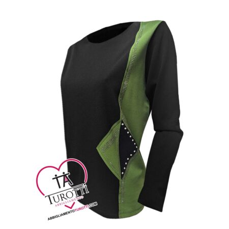 Maglia signora Nero Verde I Complici art 969 - immagine 2