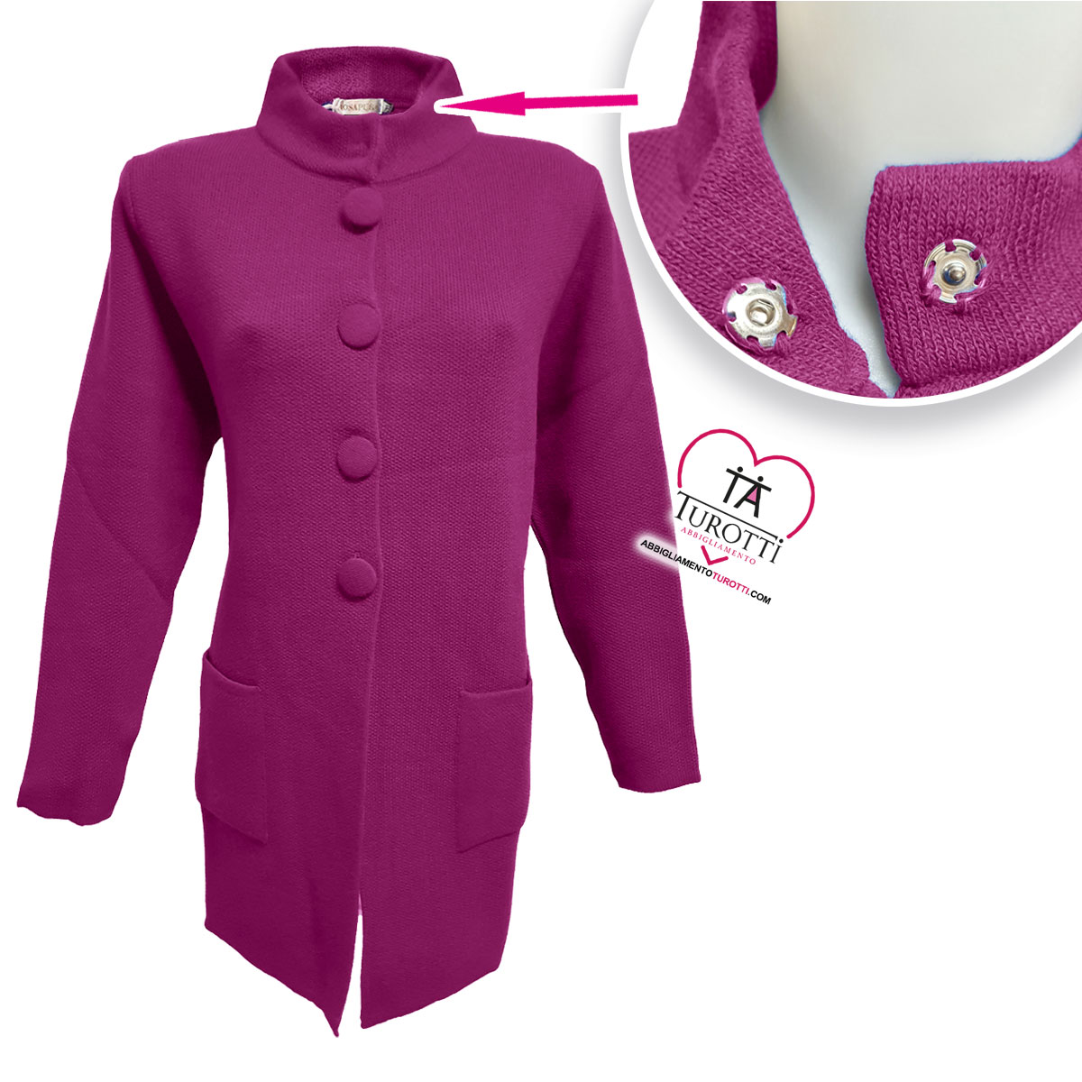 Cappotto in Maglia Donna ROSAPURA art 2305 - immagine 4