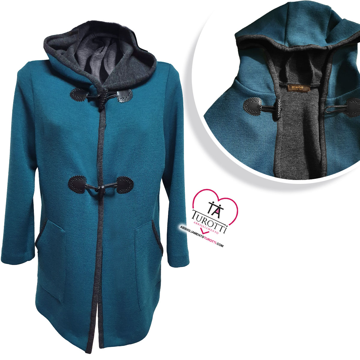 Bottoni Alamari Ecopelle per Abbigliamento Montgomery Cappotto