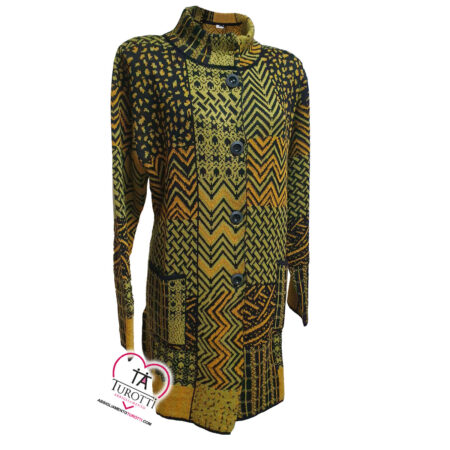 Cappotto Corto in maglia bottoni 1111ct Vanità Venezia abbinamento colore - immagine 3