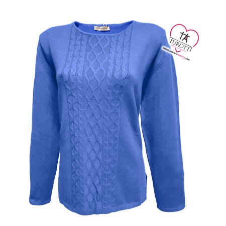 Maglia Girocollo Donna Madreperla MA13031C greche misto viscosa taglia Over - immagine 2