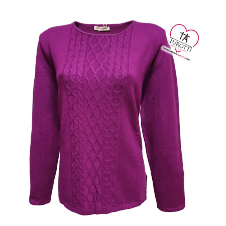 Maglia Girocollo Donna Madreperla MA13031C greche misto viscosa taglia Over - immagine 3
