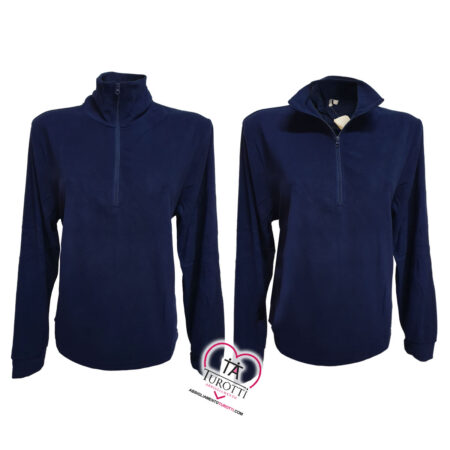 Felpa mezza zip  Micropile Uomo Dynamic F.lli Campagnolo 4T103-7 Blu Denim - immagine 2
