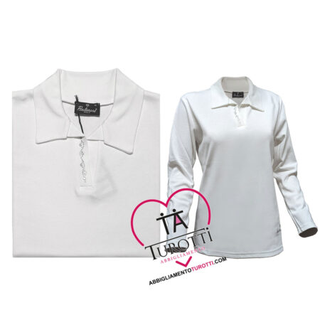 maglia polo da donna di colore bianca