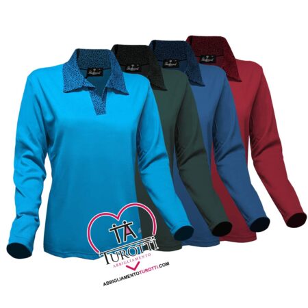 maglia Polo da donna a maniche lunghe