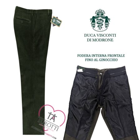 pantalone in velluto verde Duca Visconti di Modrone